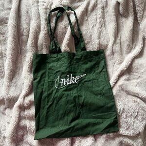 Vintage Nike FREE w/ purchase of 2 items Green Canvas Tote Bag Embroidered Logo